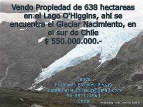 Vendo 638 hectáreas en el Lago O'higgins en el sur de Chile