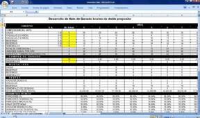 Desarrollo de hato bovino en Excel