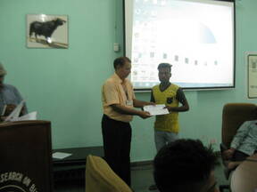 Certificates being given to trainees