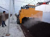 Compost Windrow Turner Working for Organic Fertilizer Compost