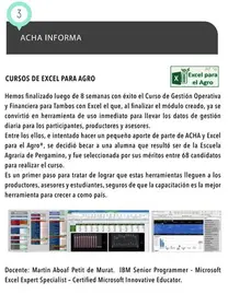 Boletín ACHA sobre el 1º curso Gestión Tambos