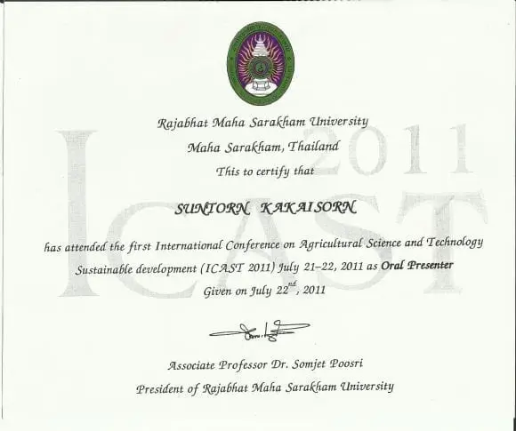 Certificate of Rajabhat Maha Sarakham University - New pictures